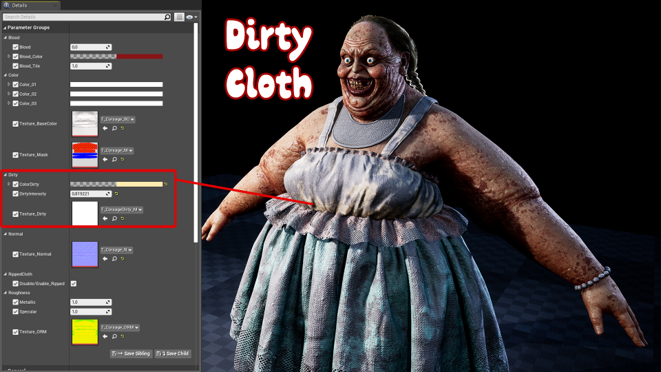 UE4虚幻5 Freaky Lady 恐怖游戏胖女人肥婆人物角色模型 - 图1