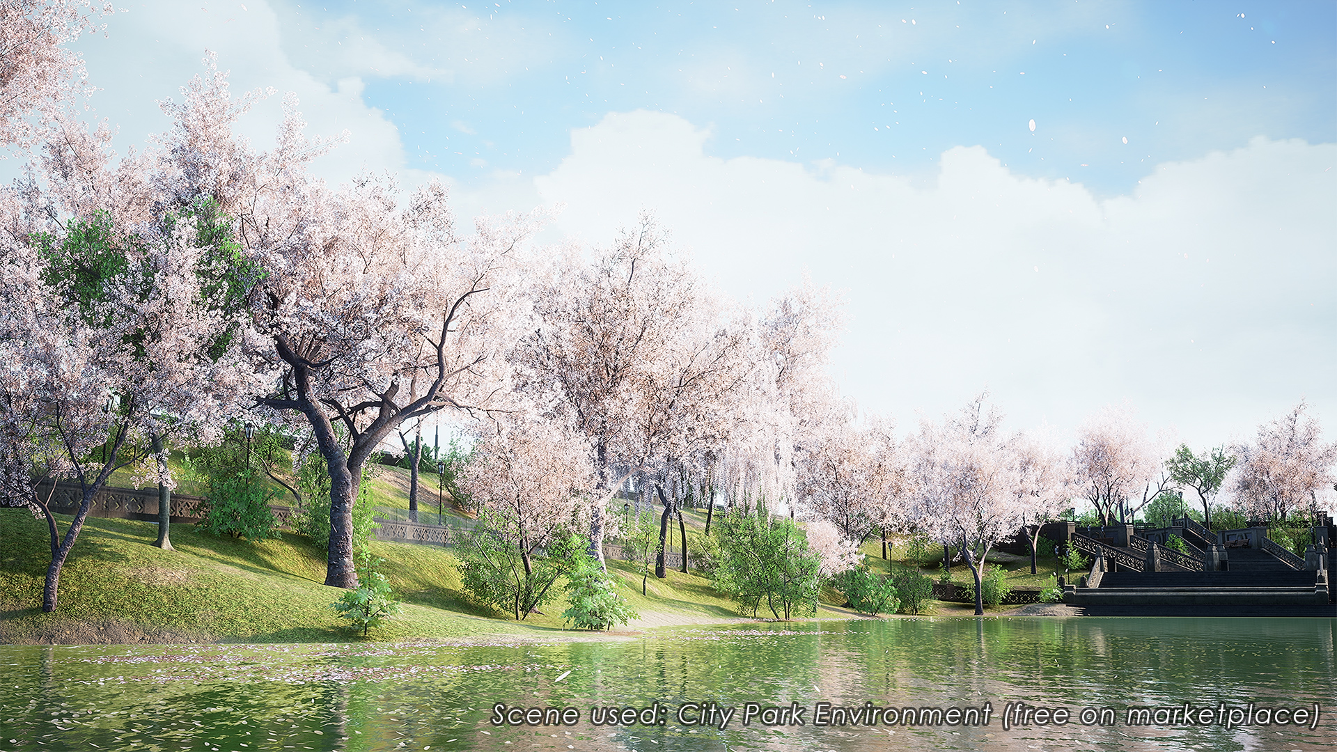UE5虚幻5 CHERRY TREE - SAKURA 樱花树樱花梦幻场景 - 图1