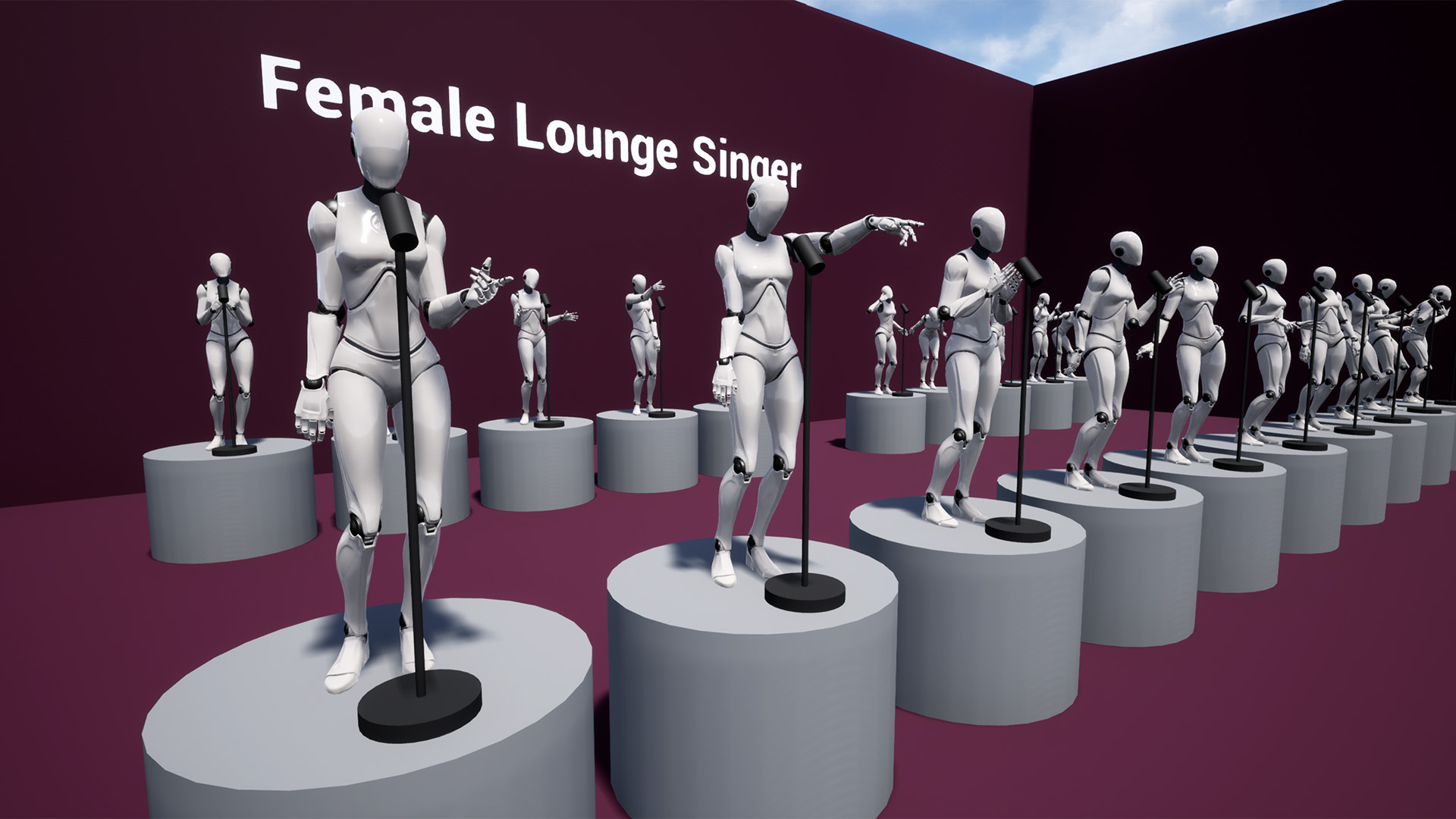 UE4虚幻5 Female Lounge Singer 女性歌手唱歌律动休闲动画 - 图0