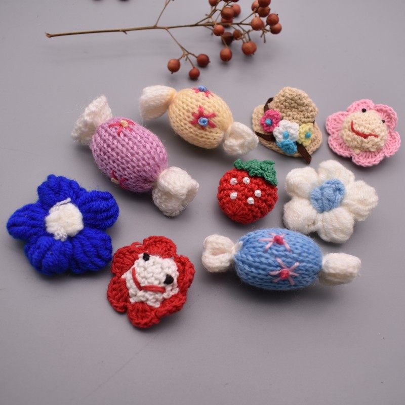 手工勾花毛线可爱草莓珍珠胸针森系糖果花朵别针衣服包包窗帘配饰,淘宝优惠券,粉丝福利购,淘宝优惠卷