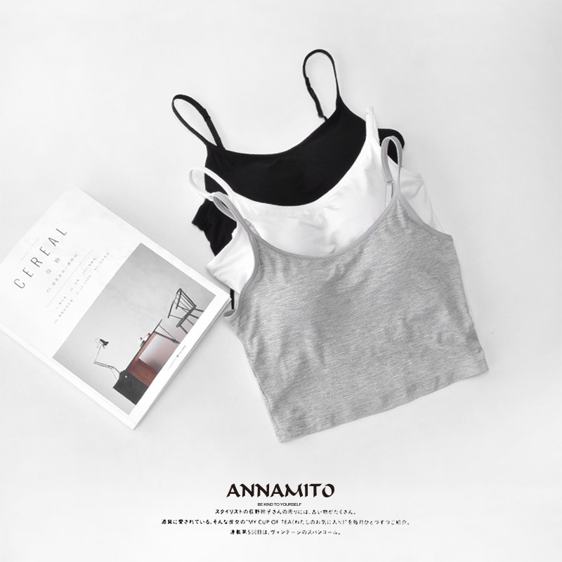 7.9 日本单 甩掉内衣 防走光立体胸垫设计细肩带打底纯色吊带背心,淘宝优惠券,粉丝福利购,淘宝优惠卷