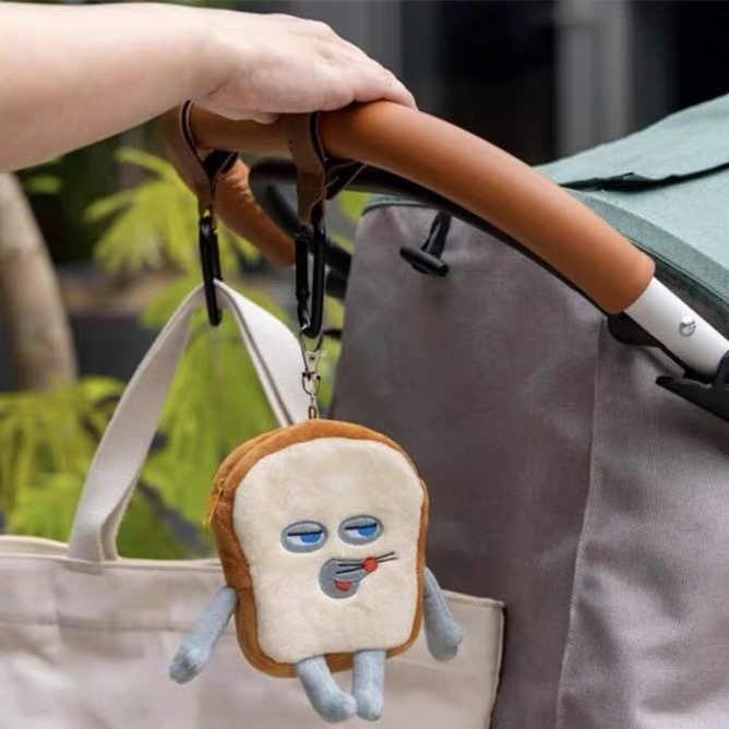 包邮日本面包小偷毛绒卡包可爱吐司造型立体收纳零钱包挂饰钥匙扣,淘宝优惠券,粉丝福利购,淘宝优惠卷