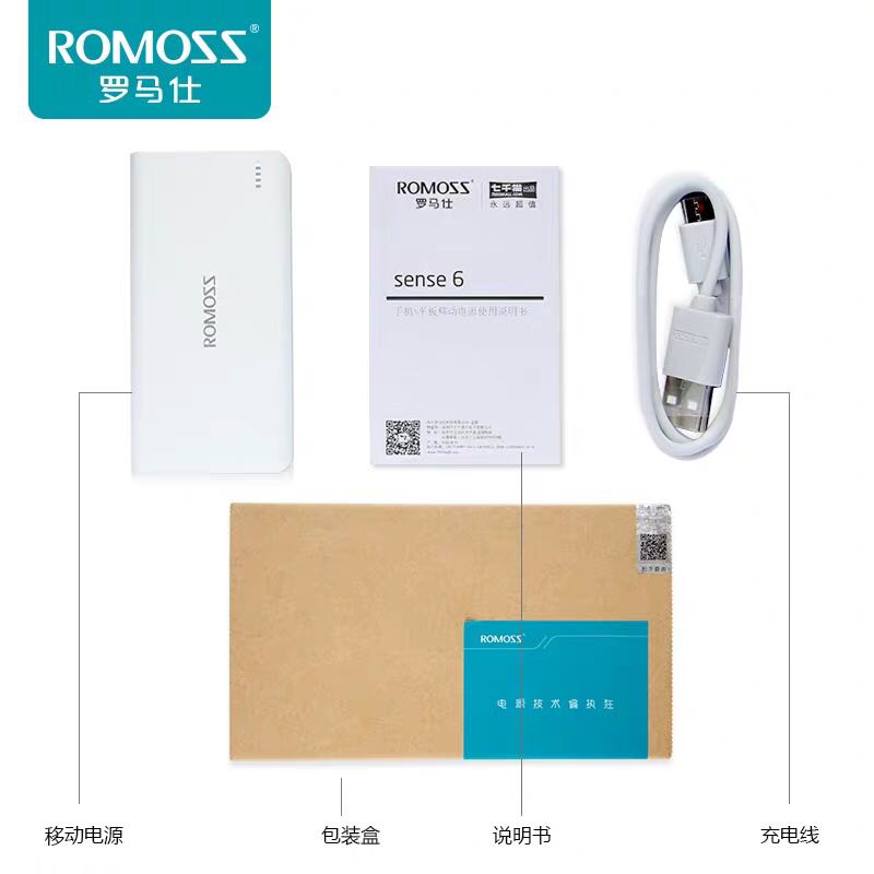 原装正品 ROMOSS罗马仕sense6 20000毫安充电宝 手机通用移动电源