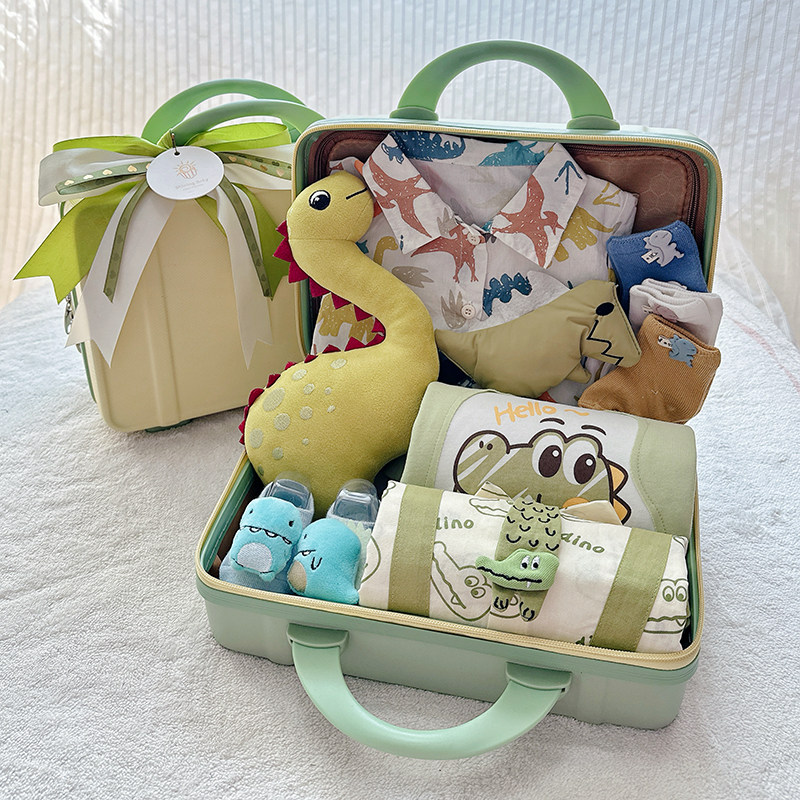 婴幼儿衣服套装新生儿礼盒男孩儿ins风爬服满月百天送礼物高档-图2