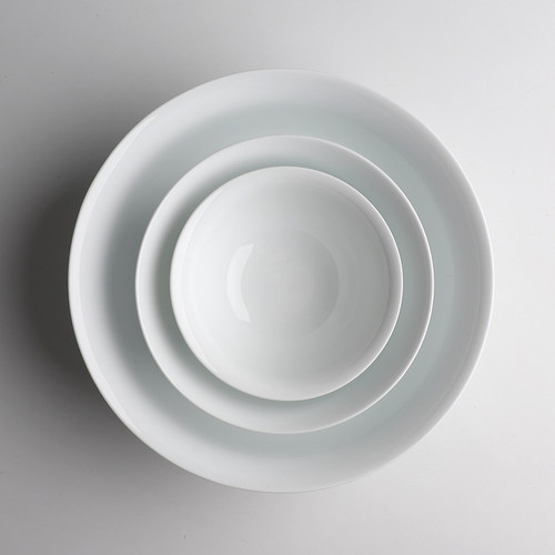 山水一间景德镇纯白色餐具米饭碗面碗汤碗正德碗中式简约高温餐具 - 图1