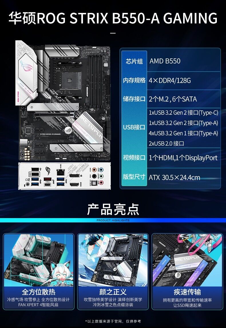 AMD锐龙 R5 5500 5600散片微星华硕B550/X570主板套装-图1