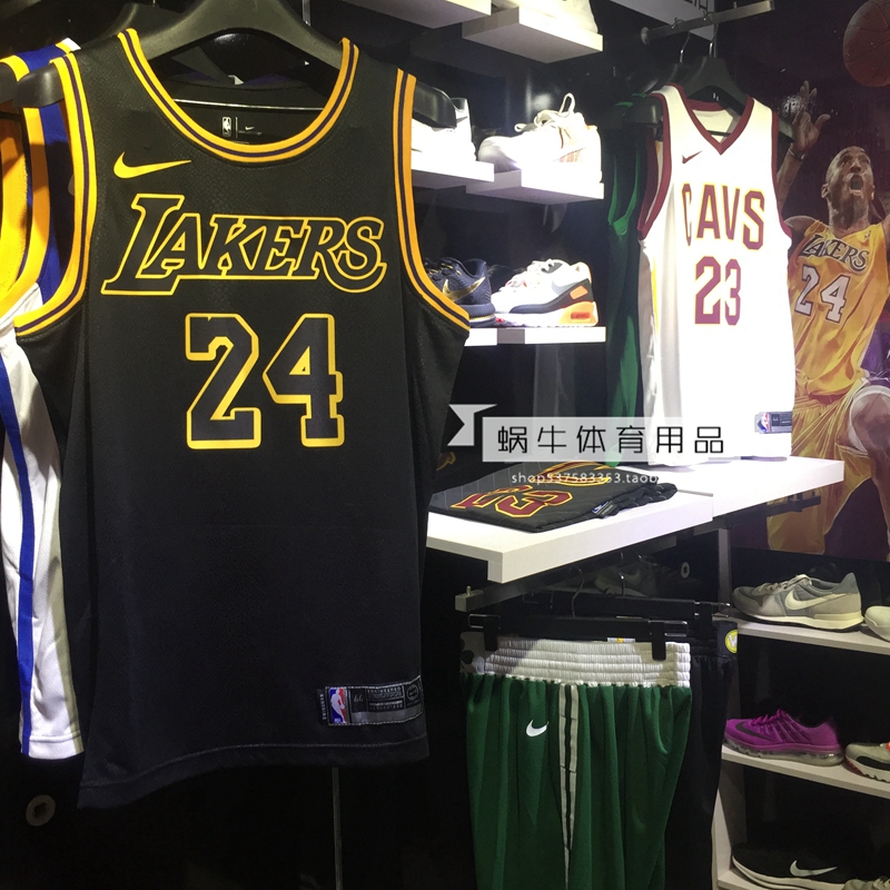 美版正品 湖人队kobe科比球衣男子 前8号后24号老大篮球服黑曼巴 - 图0