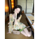 Sun Yaqiao Giverny Garden Summer babydoll sweater watercolor blooming ruffled bell sleeve top V-neck top for women