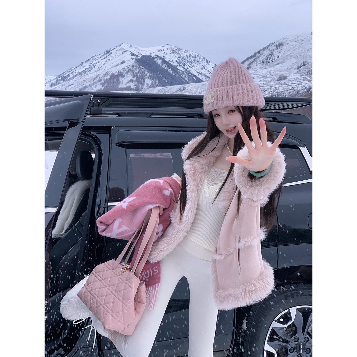 Sun雅乔【舒芙蕾】冬季加厚保暖仿羊羔毛麂皮绒皮毛一体短外套女,淘宝优惠券,粉丝福利购,淘宝优惠卷