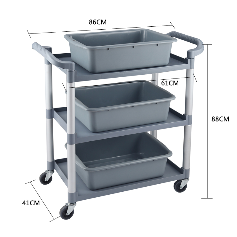 酒店餐厅移动收餐车收碗车三层手推车小服务车送餐具茶水车