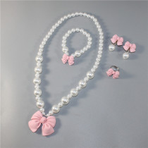 Girl girl girl with accessories adorable butterfly knot string beads beads necklace bracelet ring ear jacket adornment