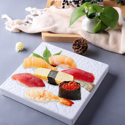日式陶瓷寿司盘子长方形复古餐盘商用长方盘日料创意餐具刺身盘子 - 图0