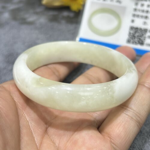 蓝田玉蛇纹石玉手镯天然玉石无酸洗注色专柜正品源头厂家57.5圈口 - 图1