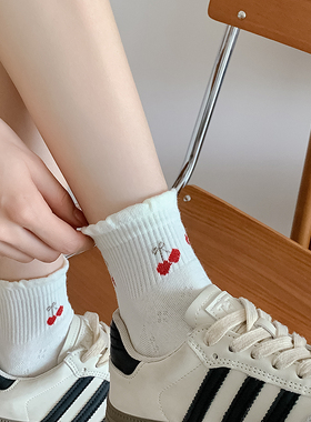 少女系列~粉红樱桃搭配真的直击我的少女心!可爱女短筒