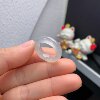 11-12 circle Myanmar natural jade A goods ice floating yellow jade ring A143#