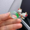 20-21 Circle Burmese Natural Jade A Grade Bingyang Green Ring A978#