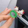 14-15 circle Myanmar natural jade A goods ice manyyang green ring A762#