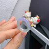18 circle Burmese natural jade A grade icy violet semi-mountain water ring 213#