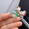 5-6 circle Burmese natural jade A goods ice floating green ring 200#