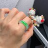 20-21 Circle Burmese Natural Jade A Grade Bingyang Green Ring A978#