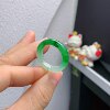 21-22 circle Burmese natural jade A-grade ice spicy green ring A1575#