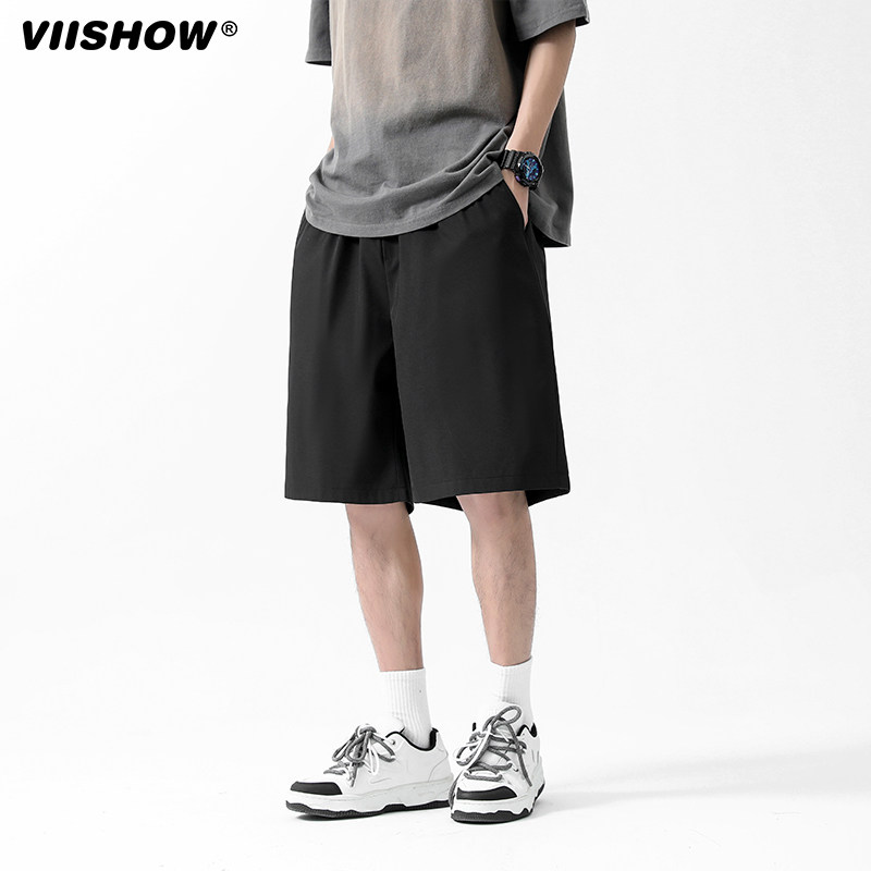 VIISHOW男士冰丝短裤夏季男款薄运动裤子外穿休闲五分裤卡其裤衩,淘宝优惠券,粉丝福利购,淘宝优惠卷