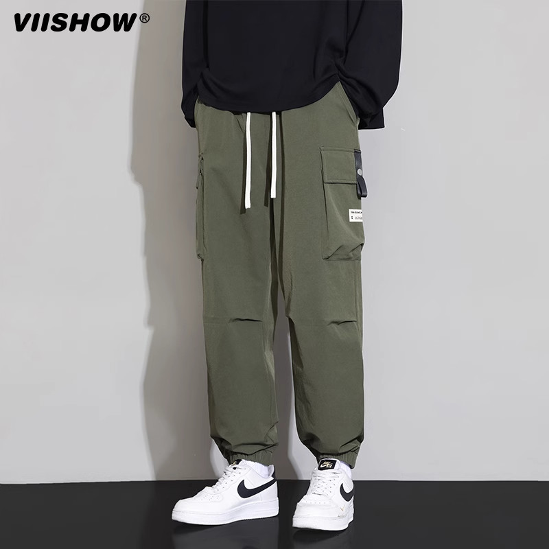 VIISHOW休闲裤男春季宽松束脚工装长裤学生运动青年阔腿美式裤子,淘宝优惠券,粉丝福利购,淘宝优惠卷