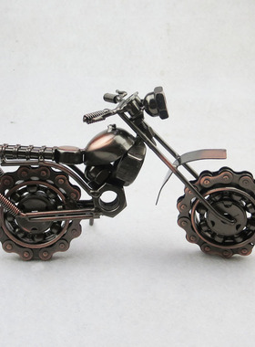 大号铁艺摩托车模型金属工艺品家居摆件 大号经典链条车 M5C