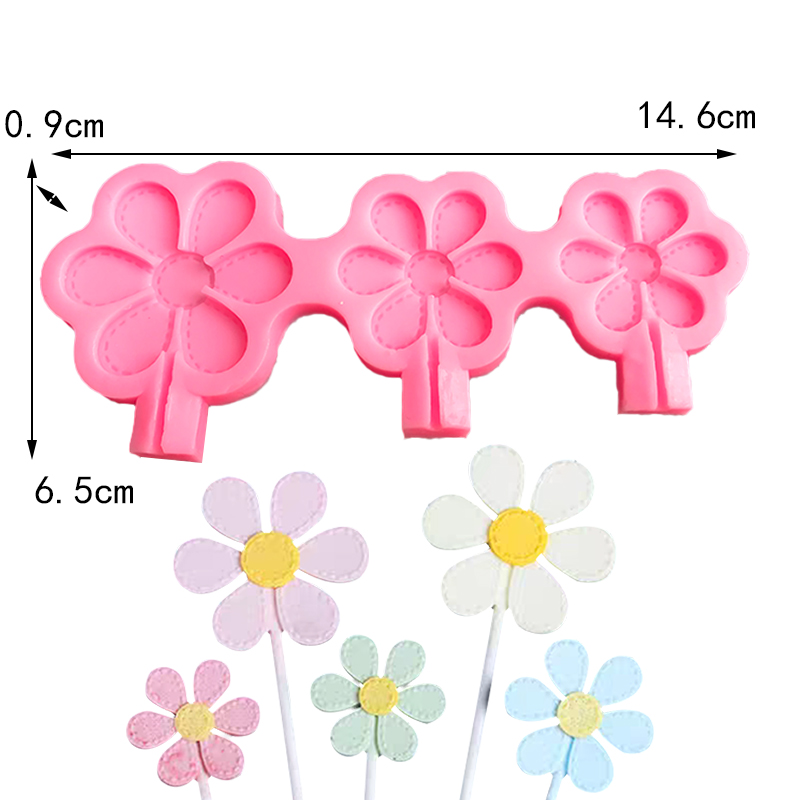 diy小花花朵硅胶模蛋糕装饰摆件巧克力翻糖向日葵小雏菊蛋糕模具 - 图0