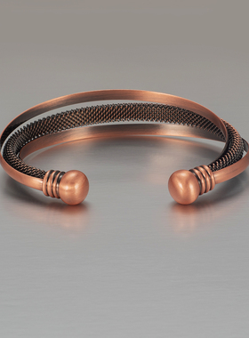 新款纯红铜磁性手镯，复古简约风格男女通用可调节首饰时尚珠宝