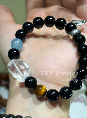 【暮海星羽】黑曜石原创小众手串