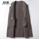 双面绒大衣女中长款西装领修身气质人字纹秋冬新款高端羊毛呢外套