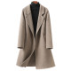 Women's double-sided cashmere coat mid-length herringbone coat