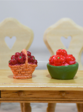 迷你仿真树脂苹果山楂配件娃娃屋