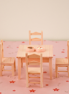 微缩家具纯手工木质餐桌娃娃屋