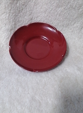 清货早期木胎漆器梅花茶盘杯托直径120mm