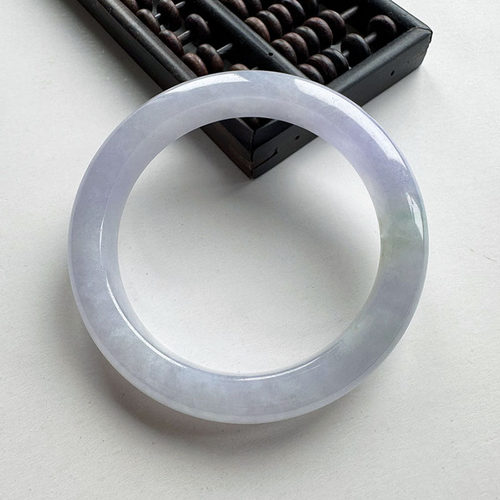 翡翠林 冰种紫罗兰翡翠手镯56缅甸天然正品A货淡紫色玉镯平安镯55 - 图3