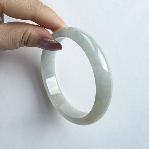 翡翠林 大圈口淡黄翡翠手镯64缅甸天然正品老坑A货白月光冰种玉镯 - 图3