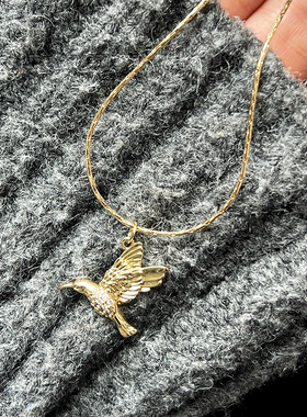 HiOnion镀金情侣飞鸟项链