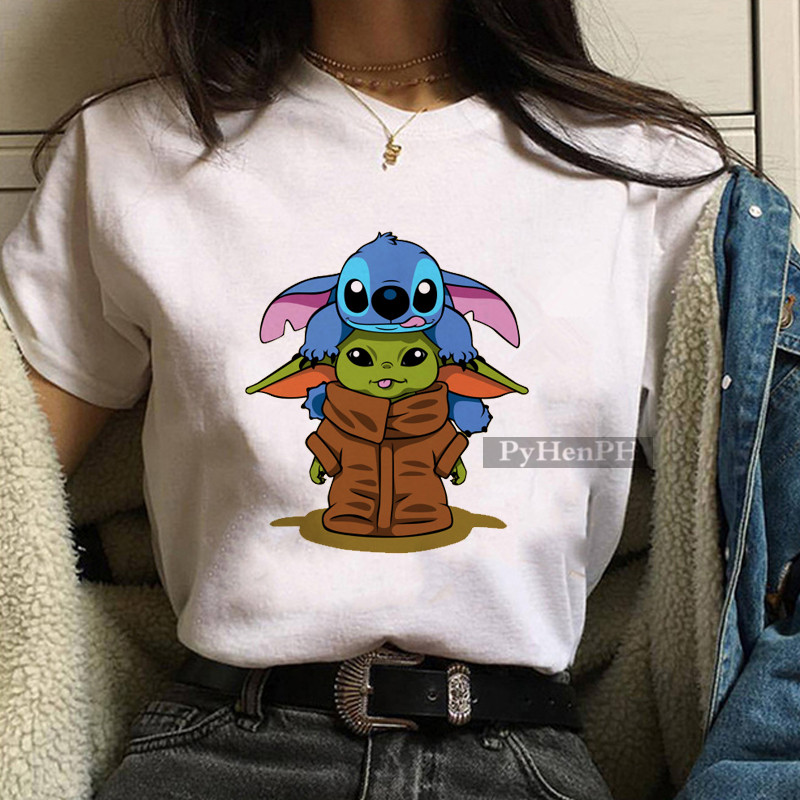 Baby Yoda Mandalorian T Shirt 原创尤达宝宝T恤男女白色短袖衫 - 图0