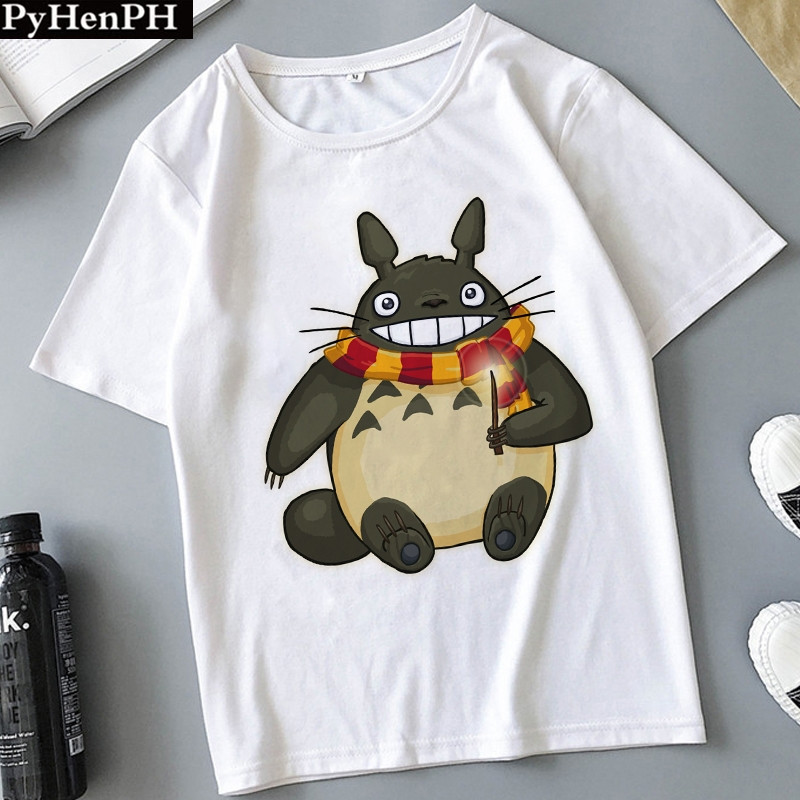 Totoro T shirt 夏季新款龙猫T恤短袖男女大码莫代尔打底体恤衫 - 图2