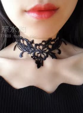 哥特风性感遮疤痕颈纹蕾丝项链
