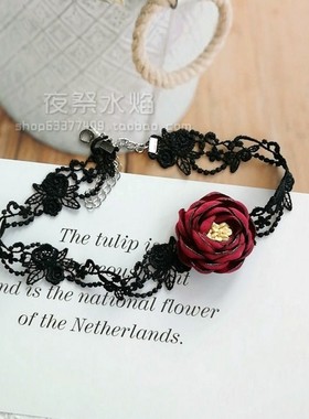 choker烟花哥特风性感蕾丝细项链