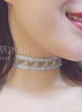 choker日本刺绣唯美风蕾丝项链
