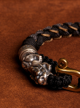 隽永原创男士S999银貔貅逆鳞手环