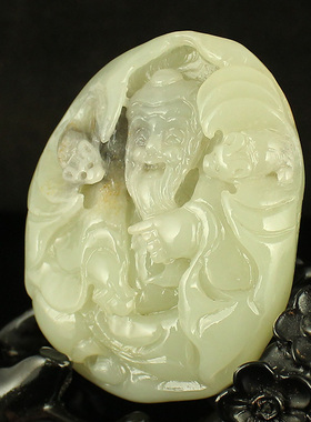 天然把件人物新疆和田玉一口价