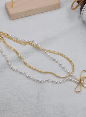 装饰品小巧珍珠双层脖颈链