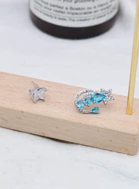 仙女法式星月小巧耳钉锁骨链