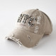 Leopard print patch letters ripped brimmed baseball caps for men and women