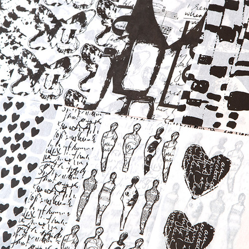 Dina Wakley轻薄剪贴拼贴纸 艺术日志背景Collage Tissue Paper - 图1
